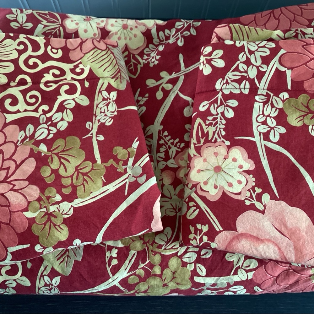 Pottery Barn Duvet Cover - Red and Pink Floral